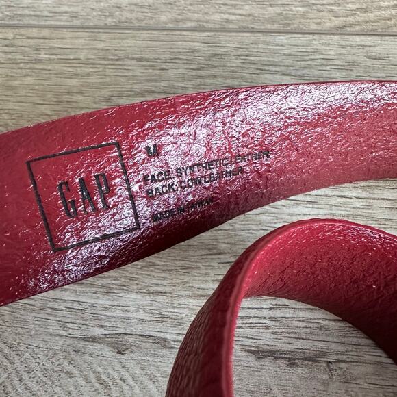 Gap Vegan Leather Pebble Belt Slate Red M - Picture 3 of 10